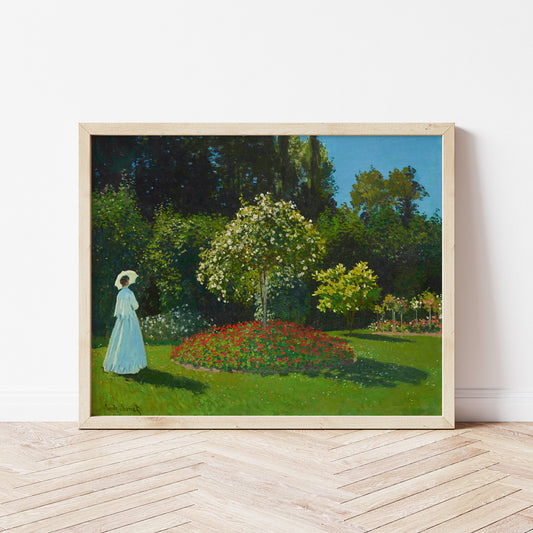 Claude Monet, Lady in the garden, Enhanced Reproduction Art Print