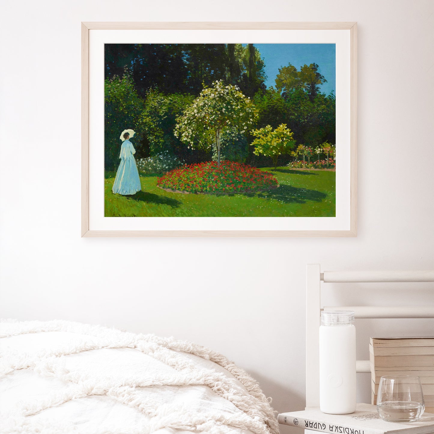 Claude Monet, Lady in the garden, Enhanced Reproduction Art Print