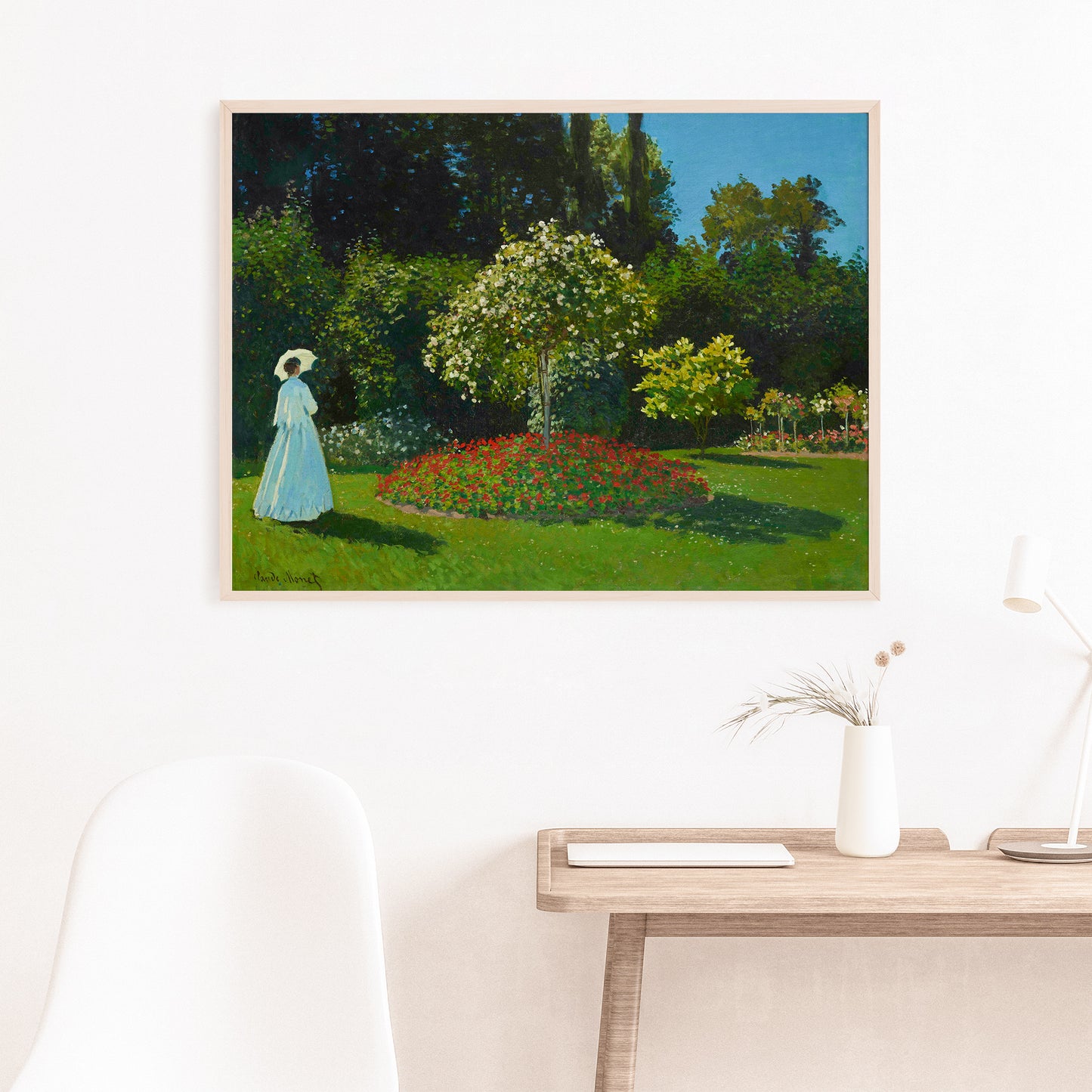 Claude Monet, Lady in the garden, Enhanced Reproduction Art Print