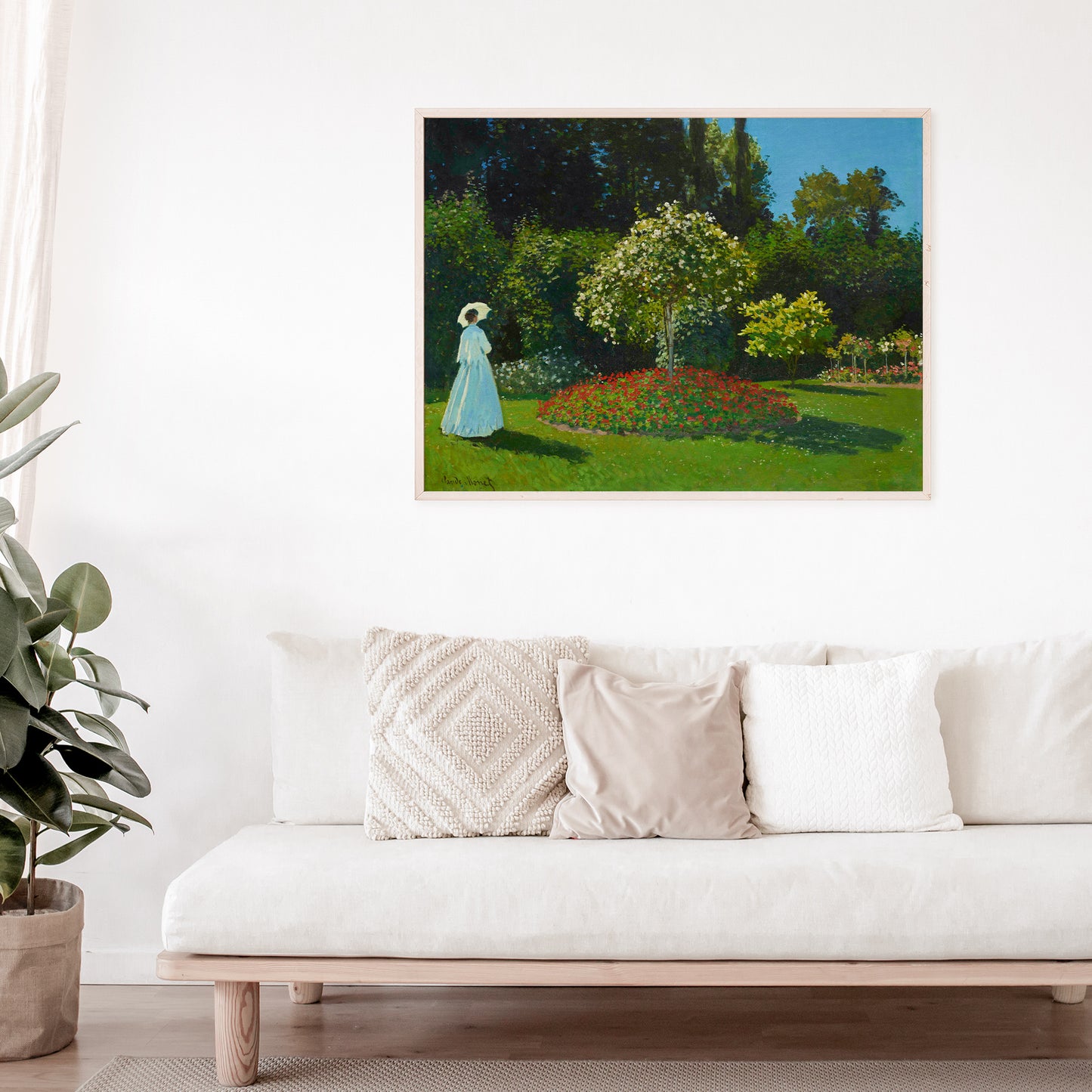 Claude Monet, Lady in the garden, Enhanced Reproduction Art Print