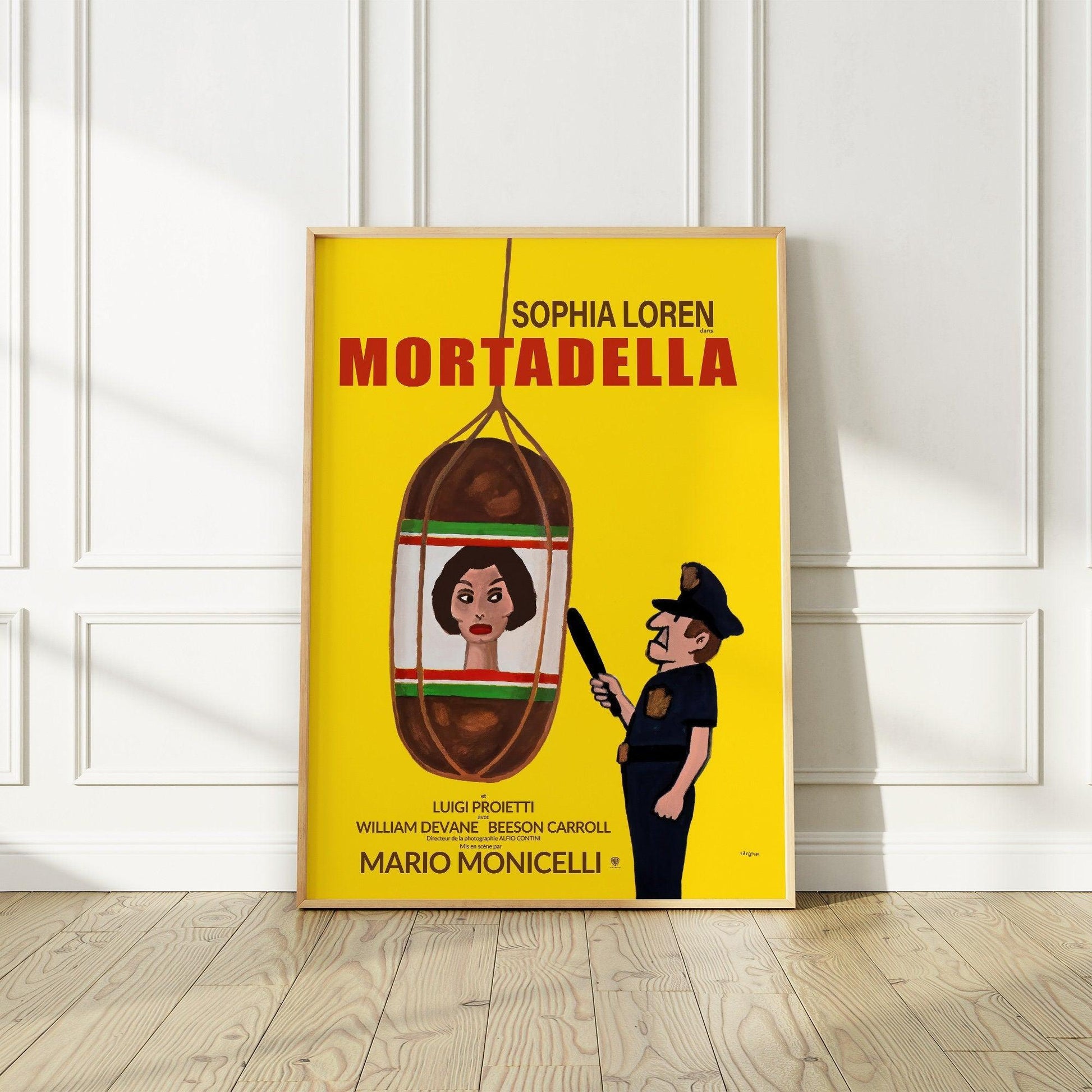 Mortadella 1971 Movie Poster With Sophia Loren, Design by Savignac