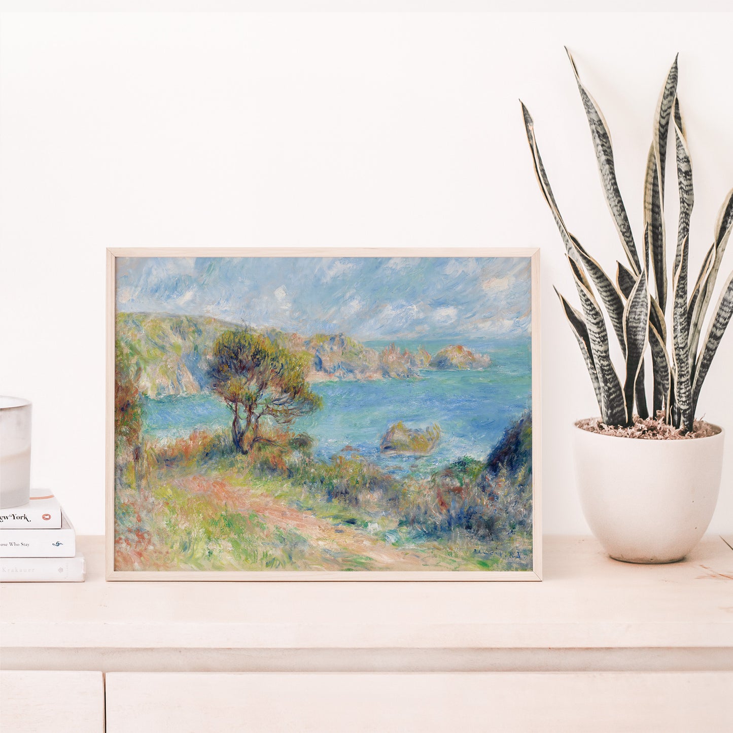View at Guernsey (1883) painting in high resolution reproduction by Pierre-Auguste Renoir