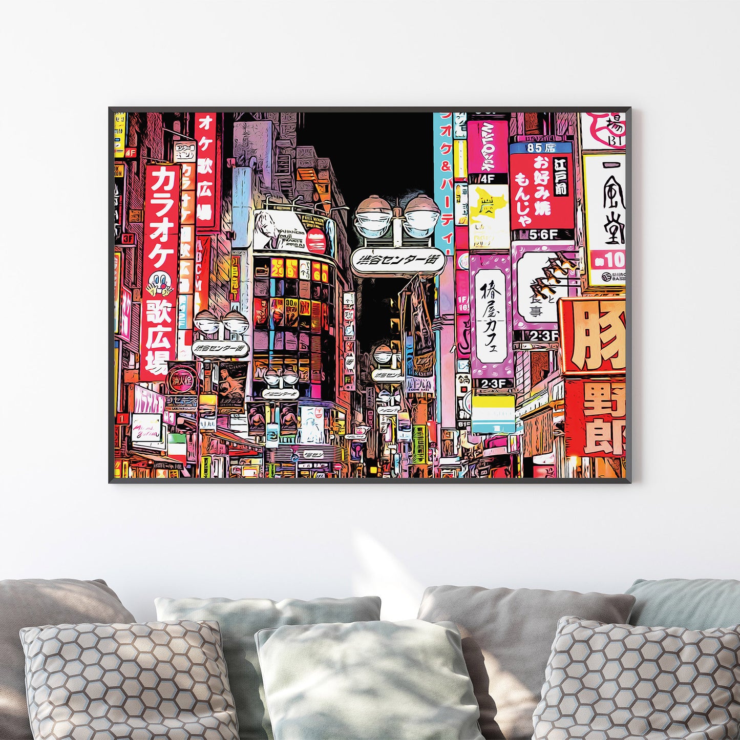 Vibrant Tokyo Shinjuku Kabukicho at Night Art Print