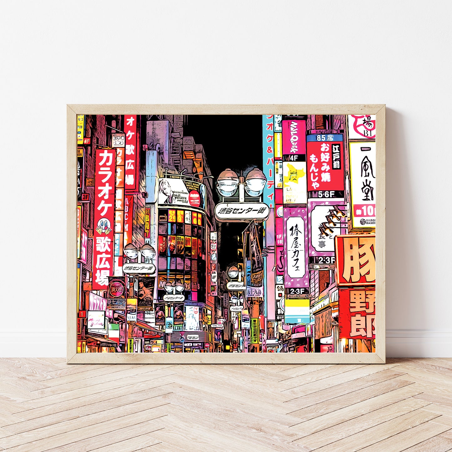 Vibrant Tokyo Shinjuku Kabukicho at Night Art Print