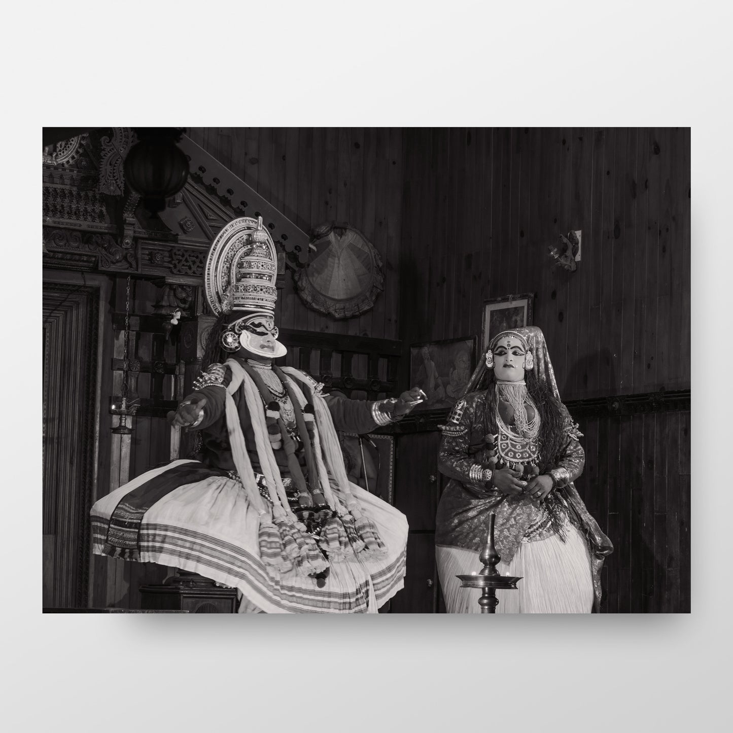 Traditional South India Kathakali Black and White Poster