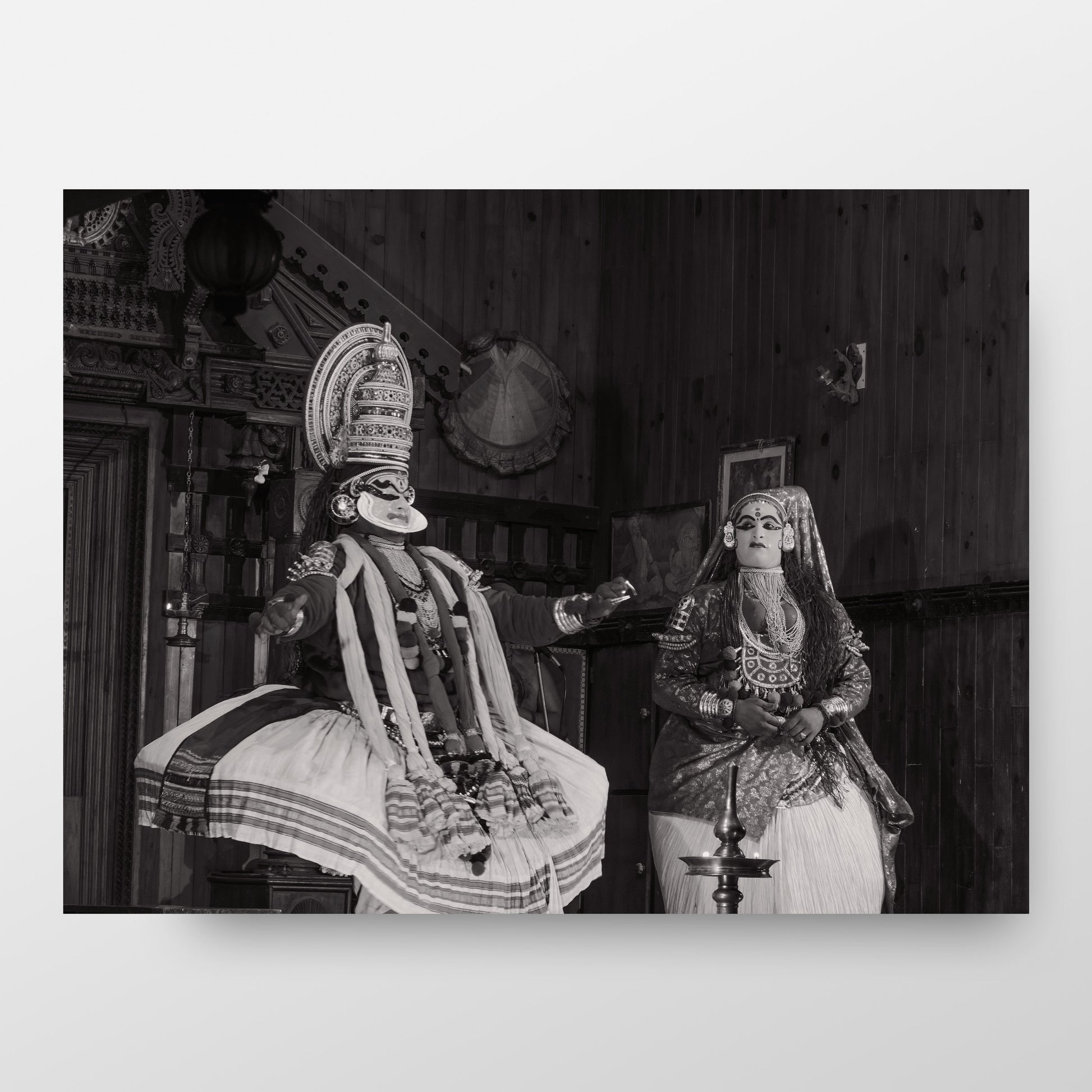 Traditional South India Kathakali Black and White Poster
