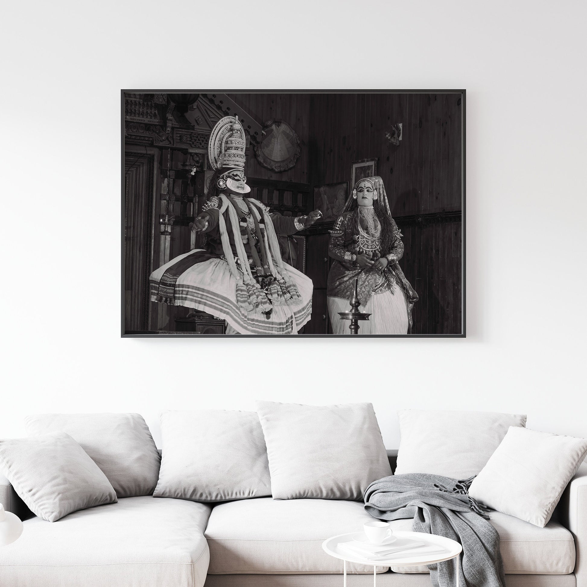 Traditional South India Kathakali Black and White Poster