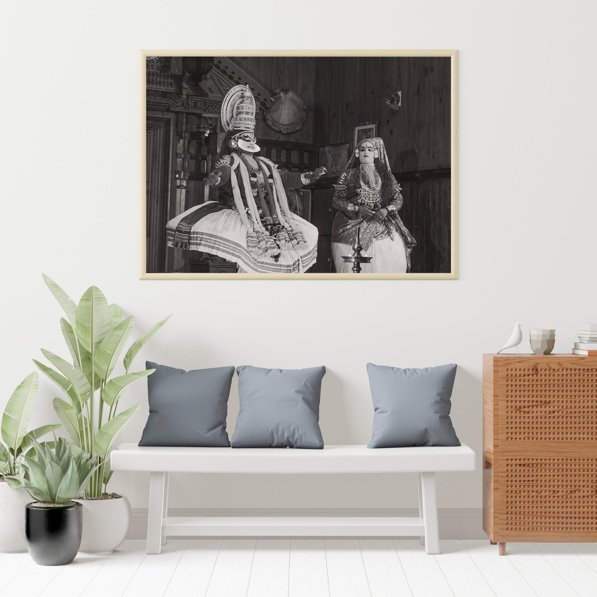 Traditional South India Kathakali Black and White Poster