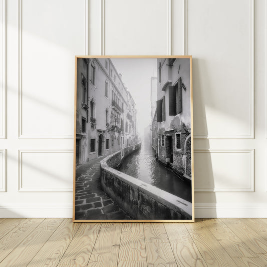 Venice Italy Morning Mood | Black And White Photography Print