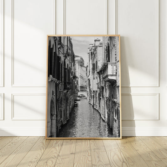 Venice Italy Summertime Scene | Black And White Photography Print