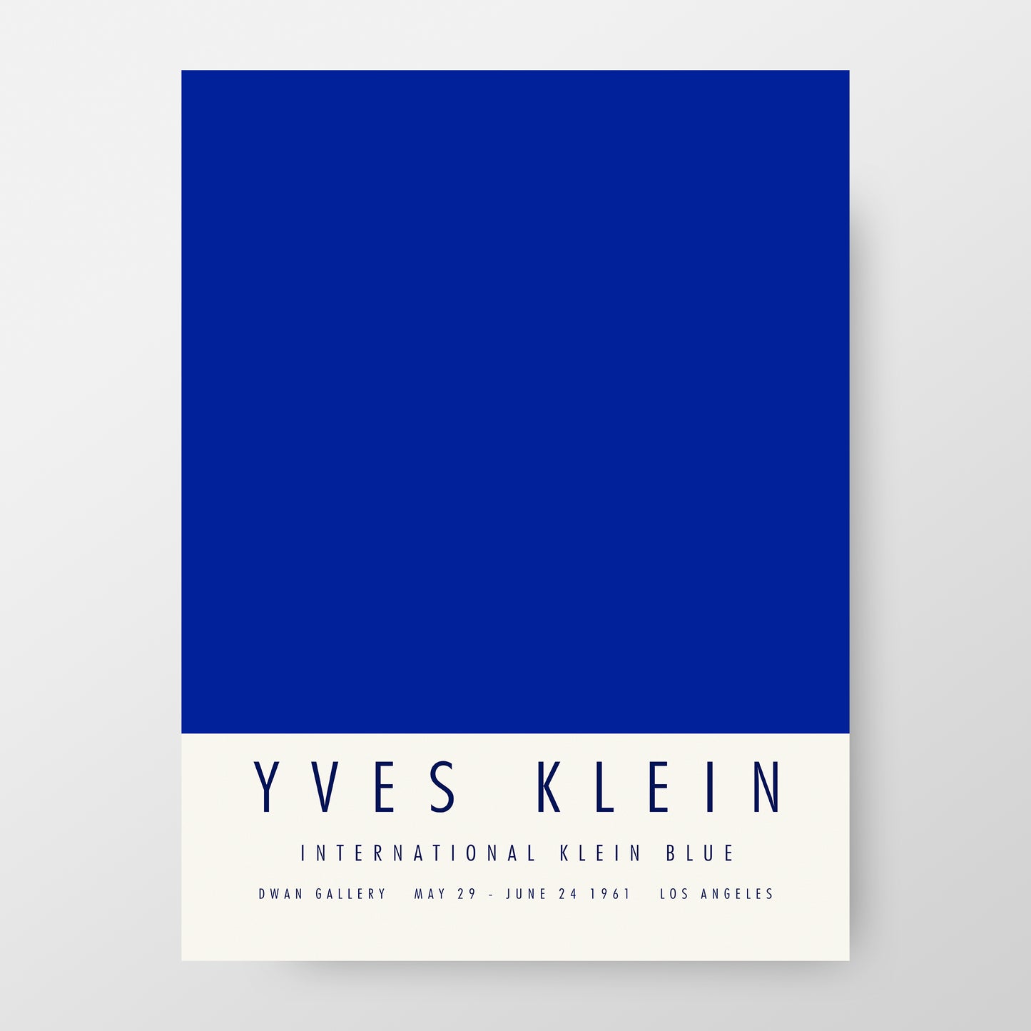 Yves Klein Los Angeles Exhibition Poster, International Blue 1961