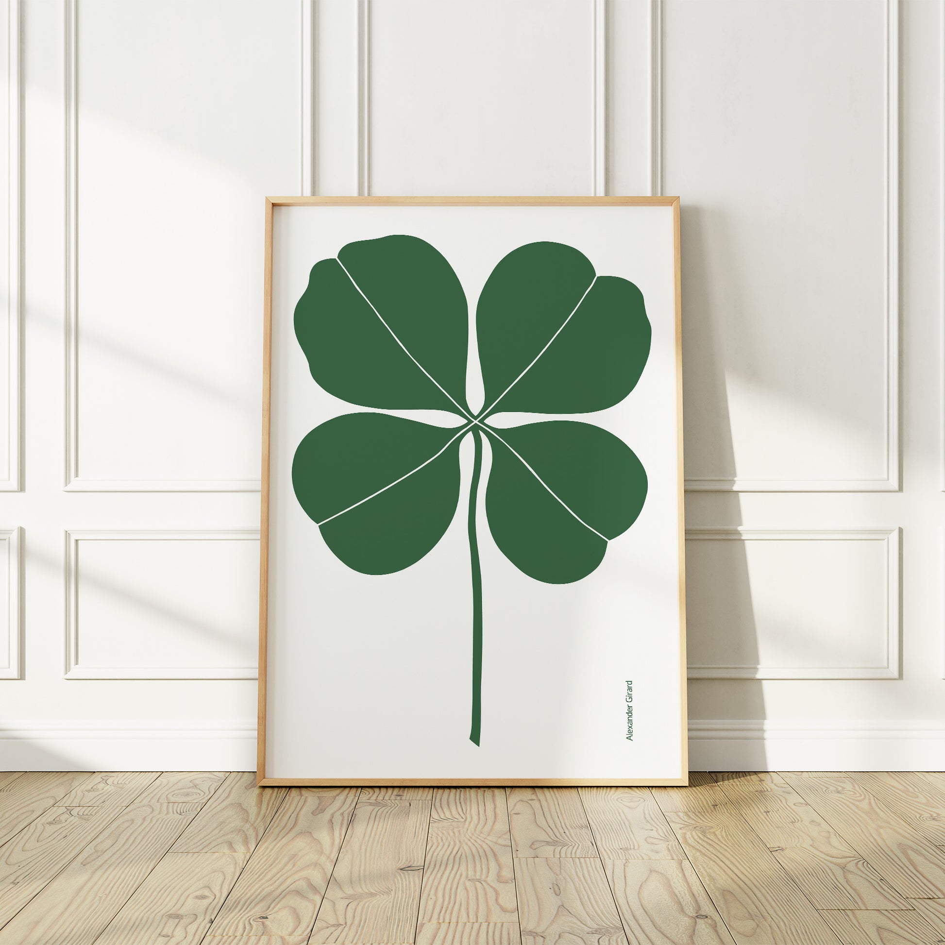 Mid-Century Modern Art Print Inspired by Alexander Girard, Green clover Poster Poster Print Gang