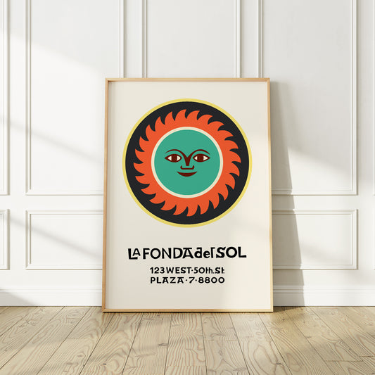 Mid-Century Modern Art Print Inspired by Alexander Girard, La Fonda del Sol