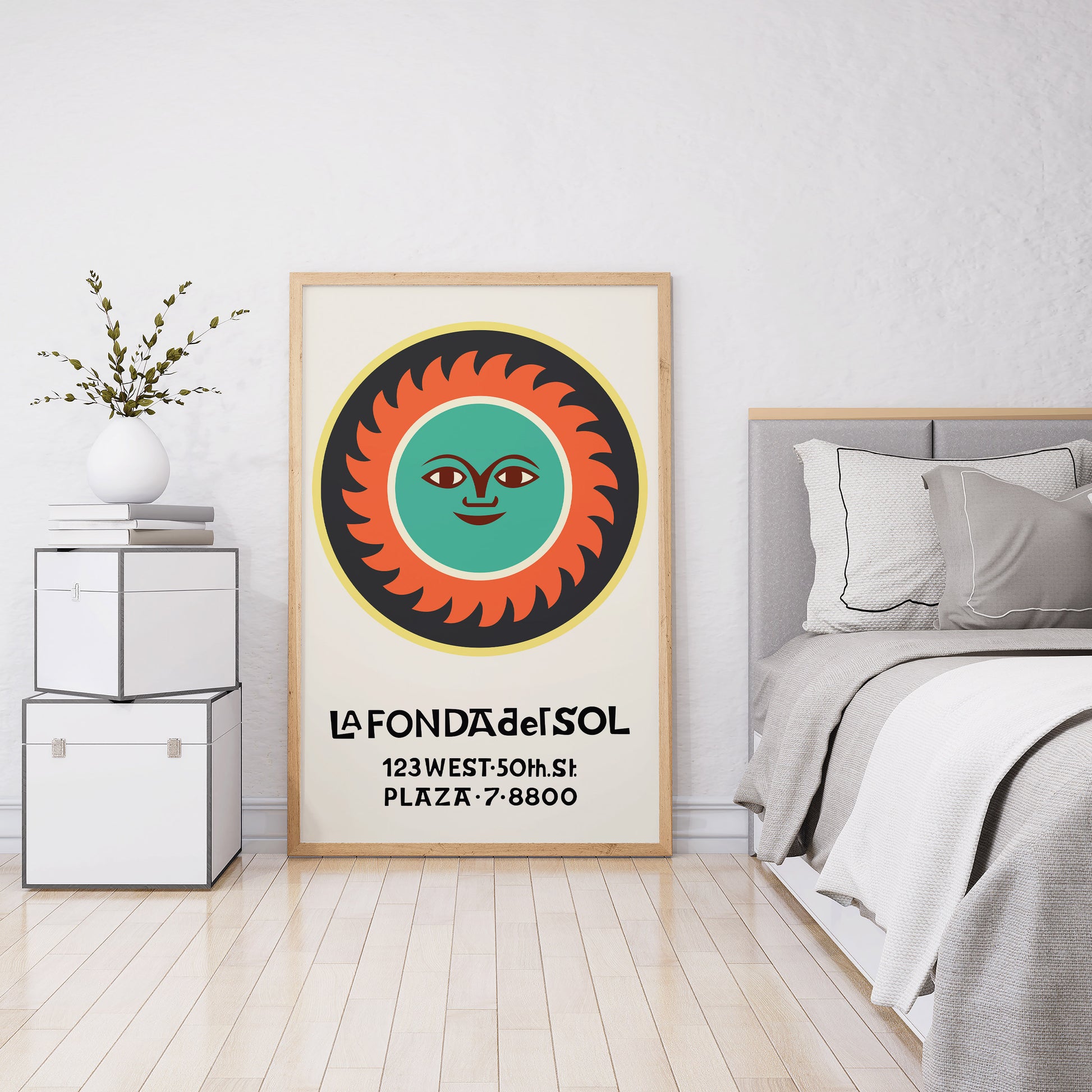 Mid-Century Modern Art Print Inspired by Alexander Girard, La Fonda del Sol
