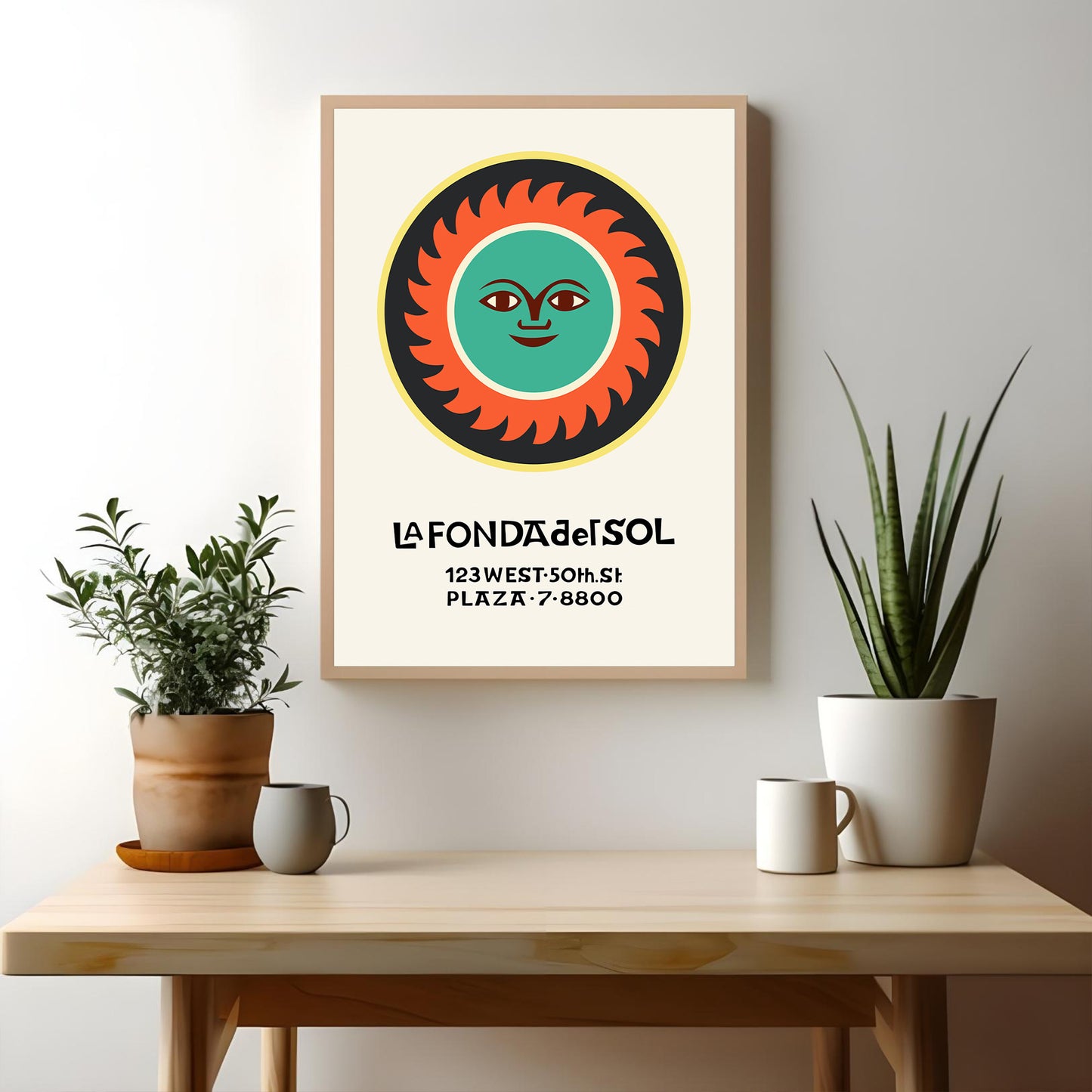 Mid-Century Modern Art Print Inspired by Alexander Girard, La Fonda del Sol