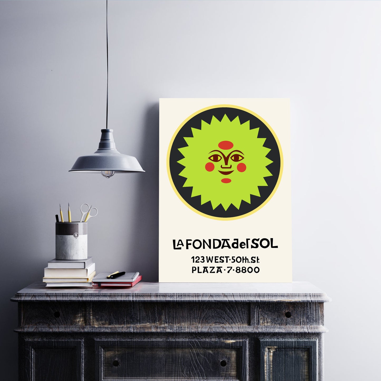 Mid-Century Modern Art Print Inspired by Alexander Girard, La Fonda del Sol Poster Poster Print Gang