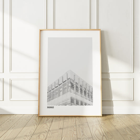 Bauhaus Minimalist Architecture Poster | Black and White Photography