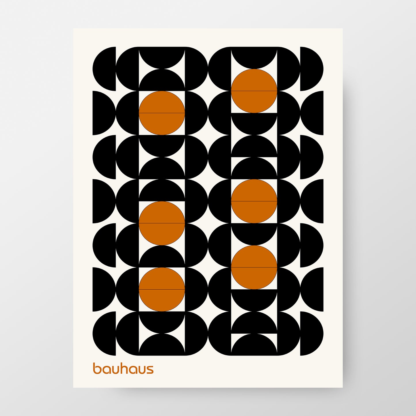 Bauhaus Black and Orange Geometric Shapes Poster