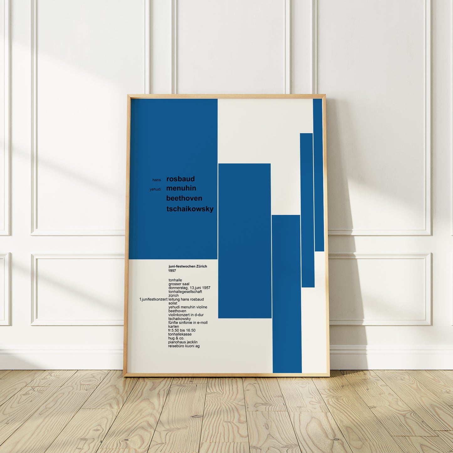 Beethoven Tschaikowski 1957 Zurich Music Festival Poster