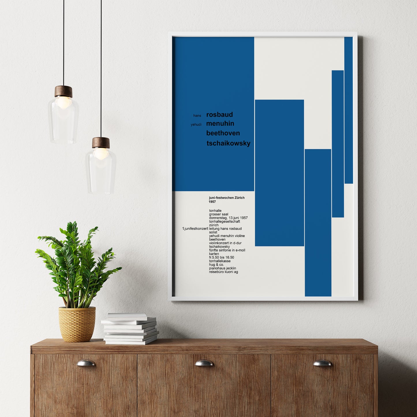 Beethoven Tschaikowski 1957 Zurich Music Festival Poster