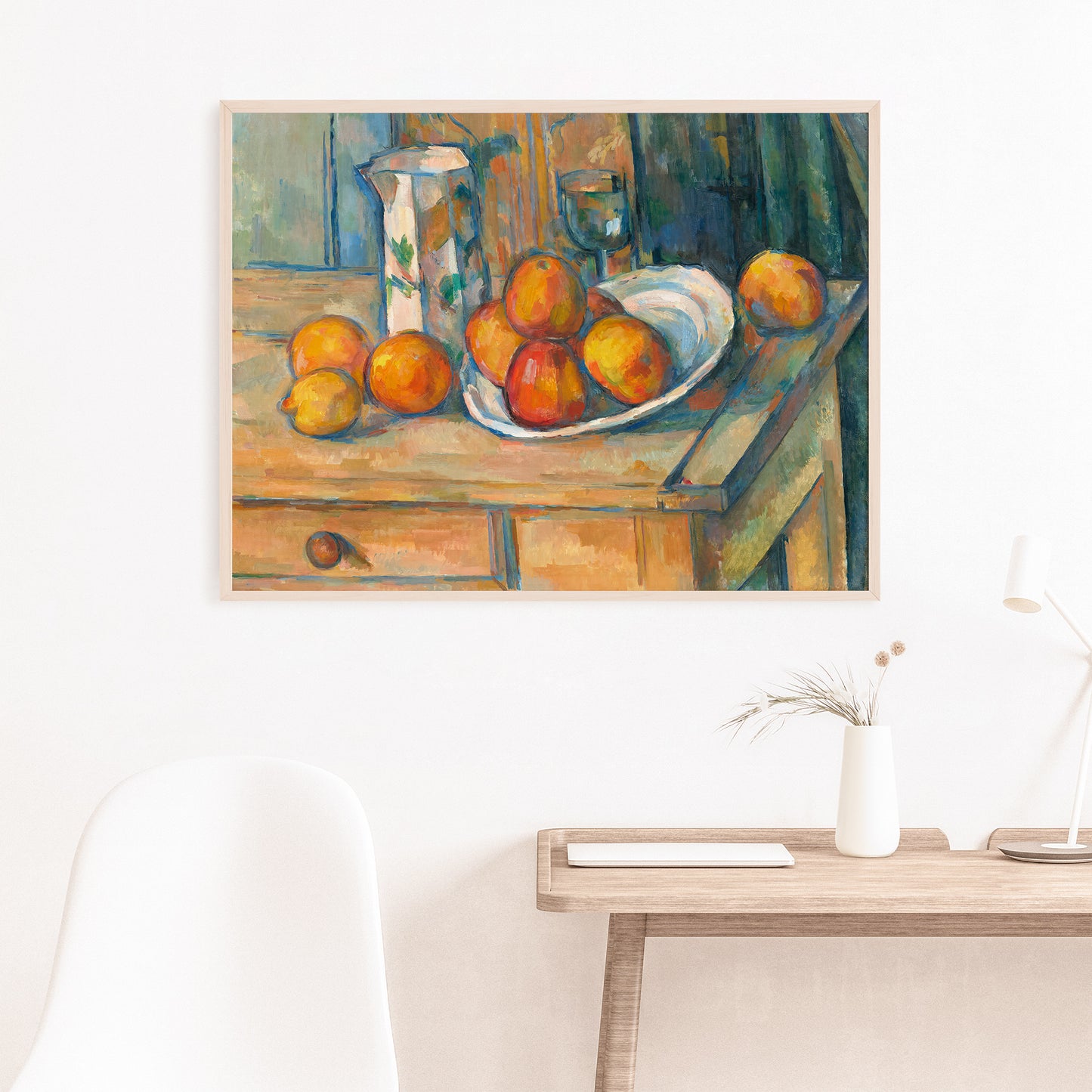 Still Life with Milk Jug and Fruit (ca. 1900) by Paul Cézanne, Enhanced Reproduction Print