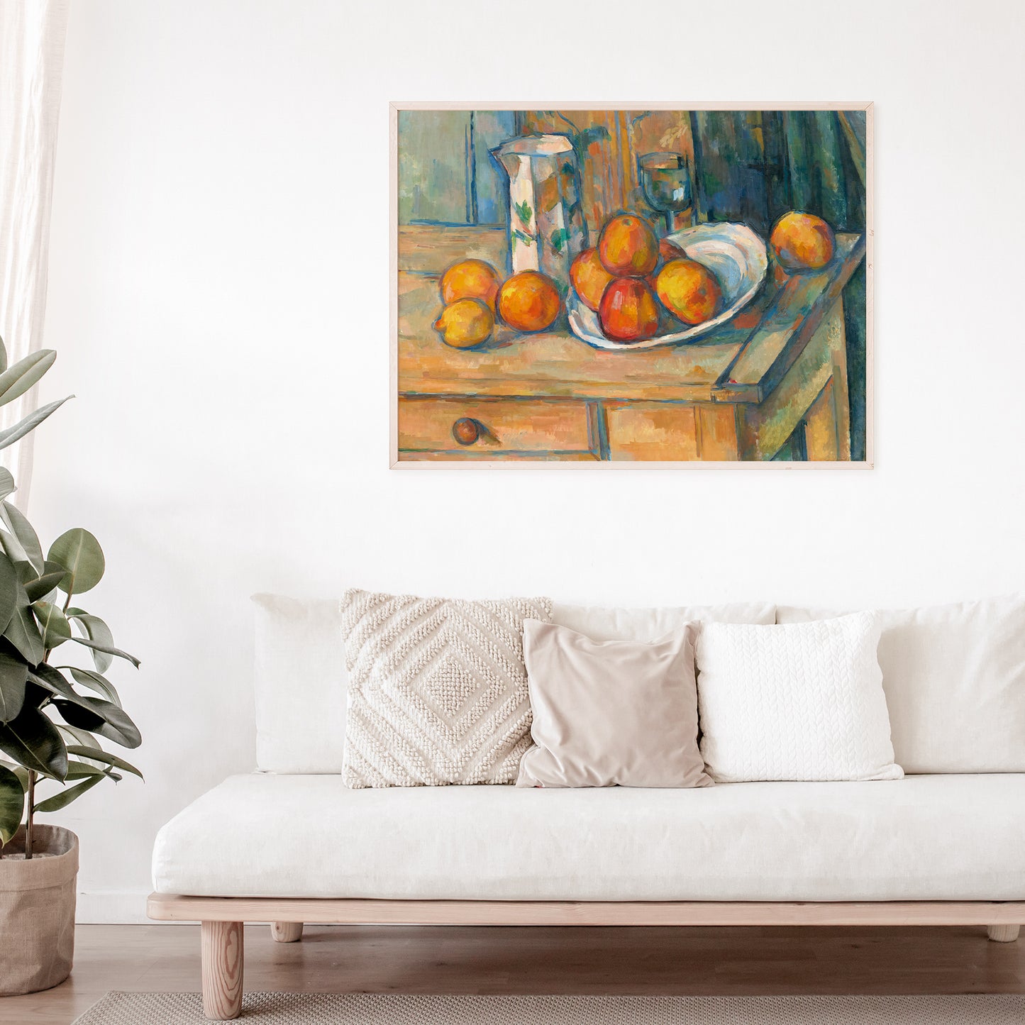 Still Life with Milk Jug and Fruit (ca. 1900) by Paul Cézanne, Enhanced Reproduction Print