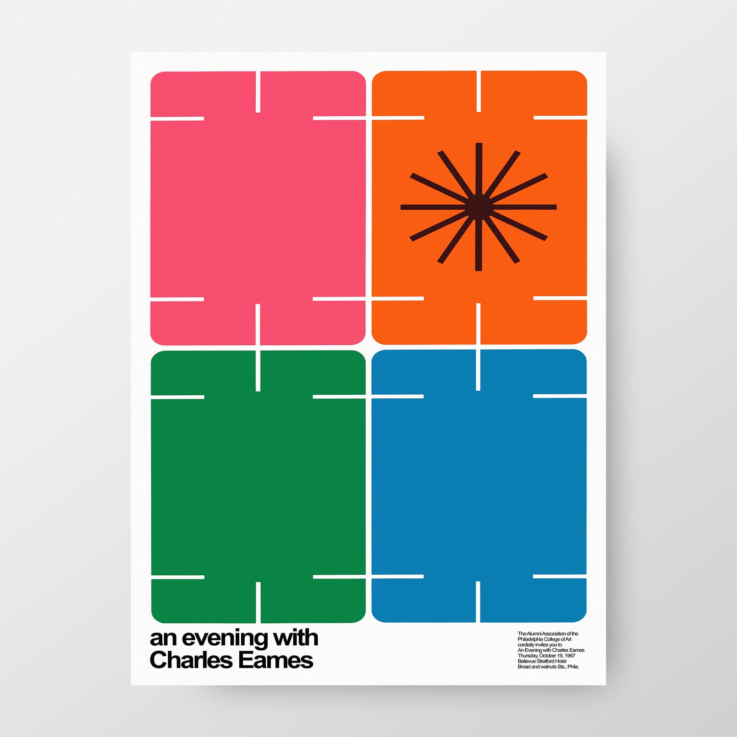 An Evening With Charles Eames, 1967 Vintage Exhibition Poster