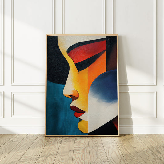 Vibrant Japanese Geisha Abstract Face no.1
