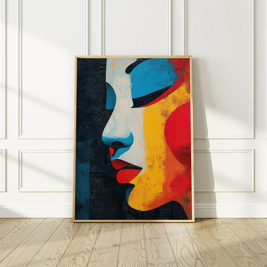 Vibrant Japanese Geisha Abstract Face no.3