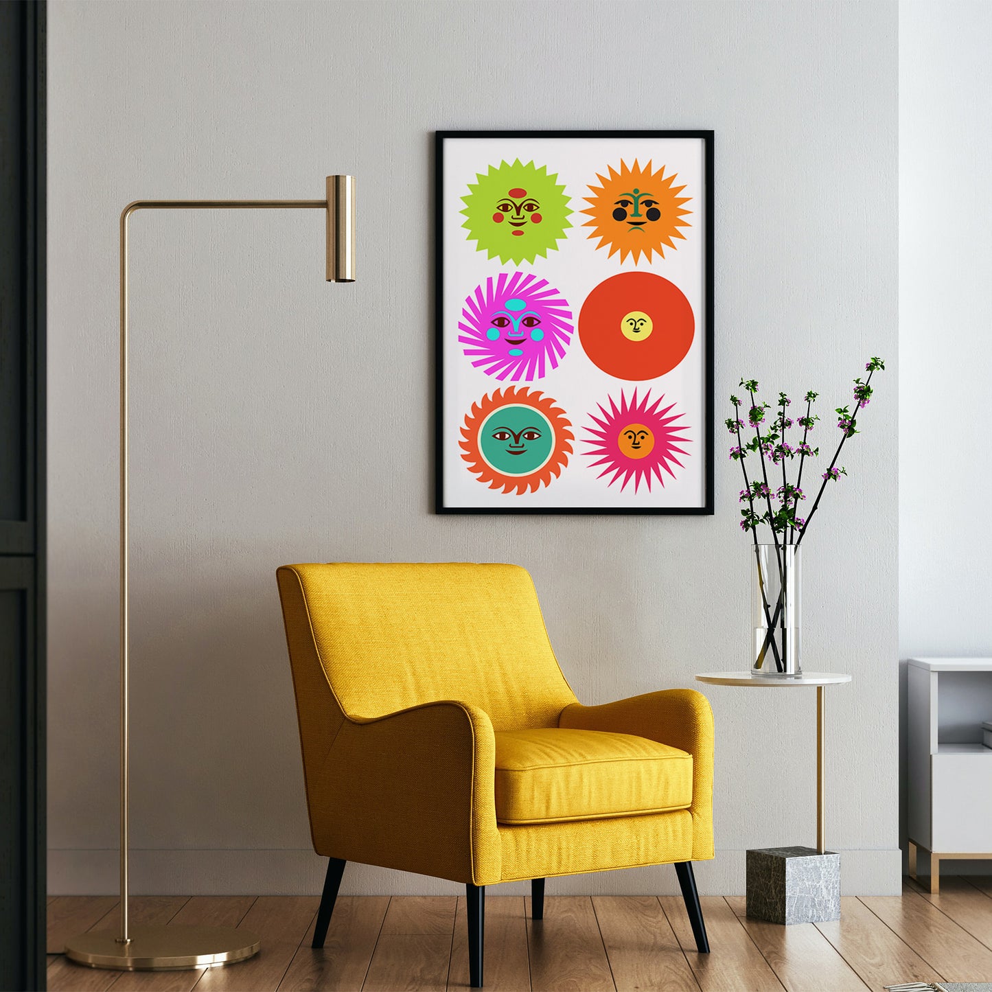 Mid-Century Modern Art Print Inspired by Alexander Girard, La Fonda del Sol