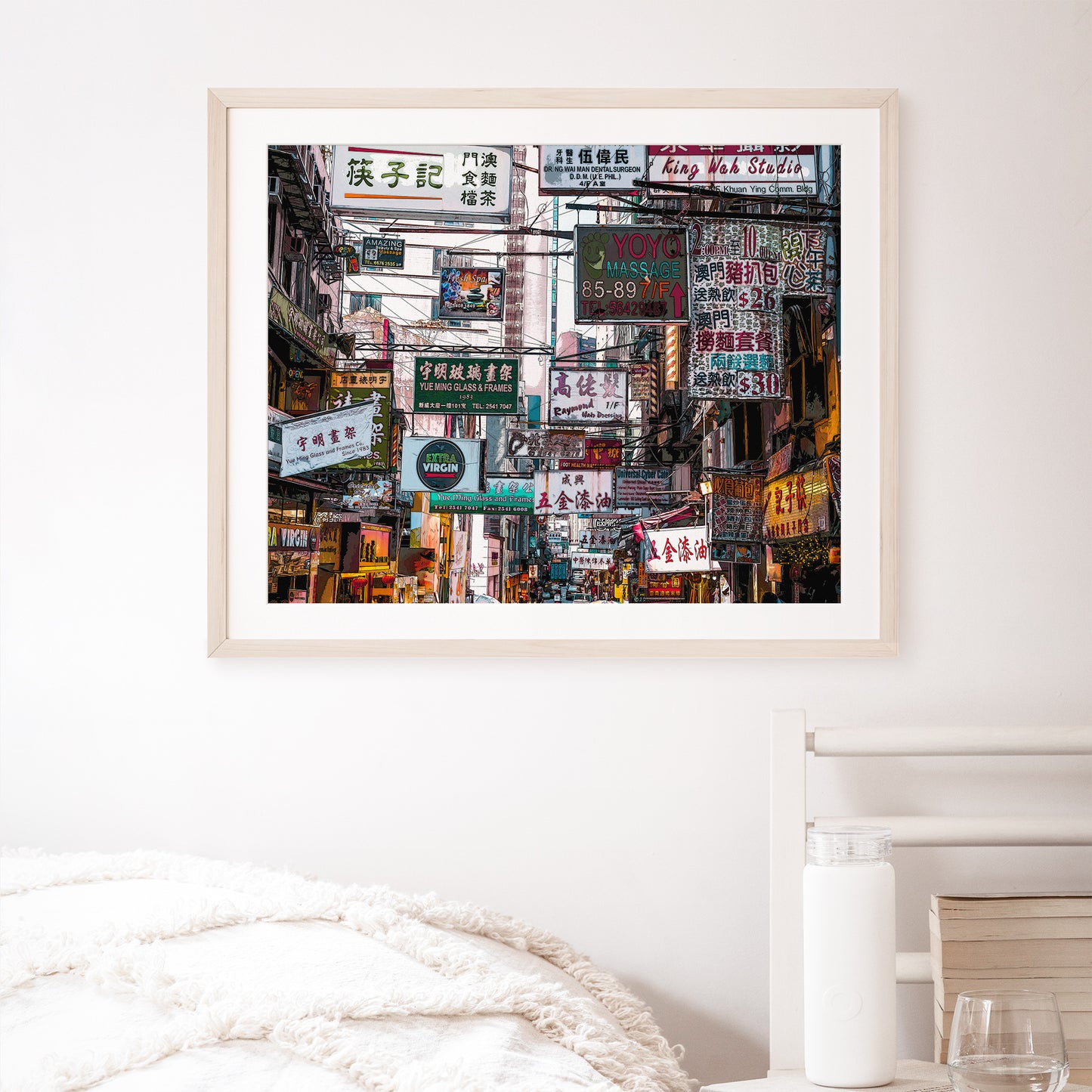 Hong Kong Street Vibrant Art Print