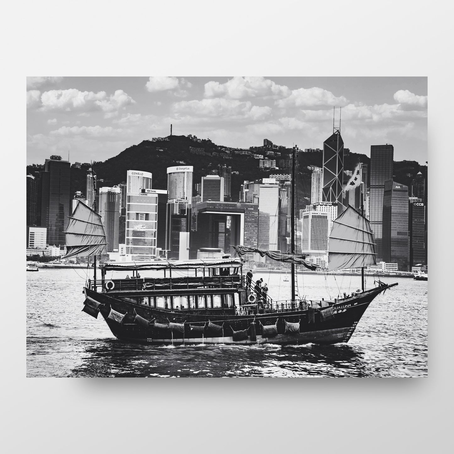 Hong Kong Victoria Harbor Boat Poster