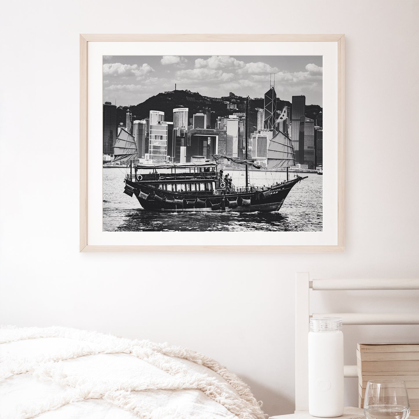 Hong Kong Victoria Harbor Boat Poster