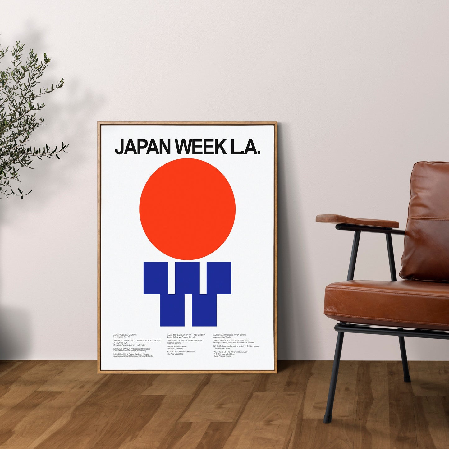 Japanese Exhibition Poster by Ikko Tanaka, Japan Week Los Angeles 1987