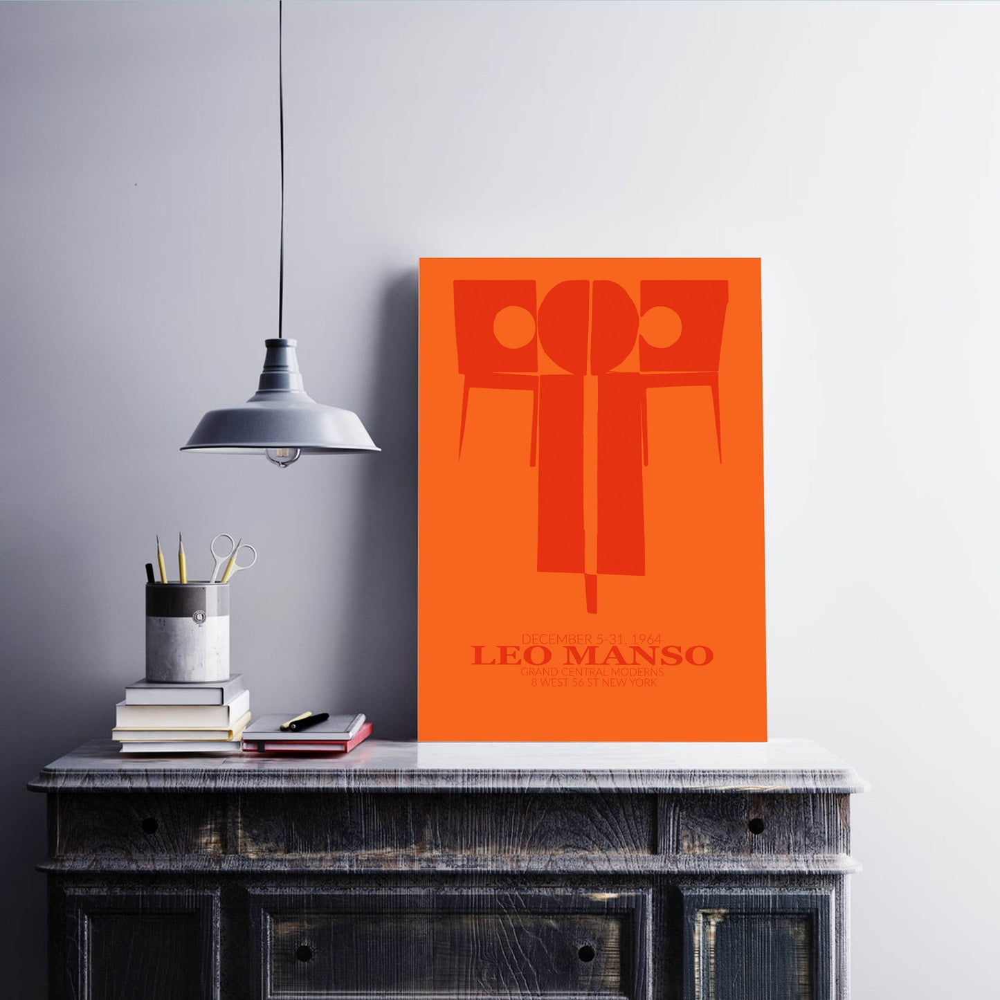 Leo Manso 1964 Vibrant Exhibition Poster