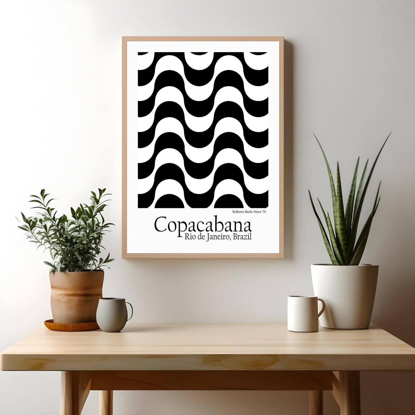 Rio de Janeiro Copacabana Beach Art Print inspired by Roberto Burle Marx