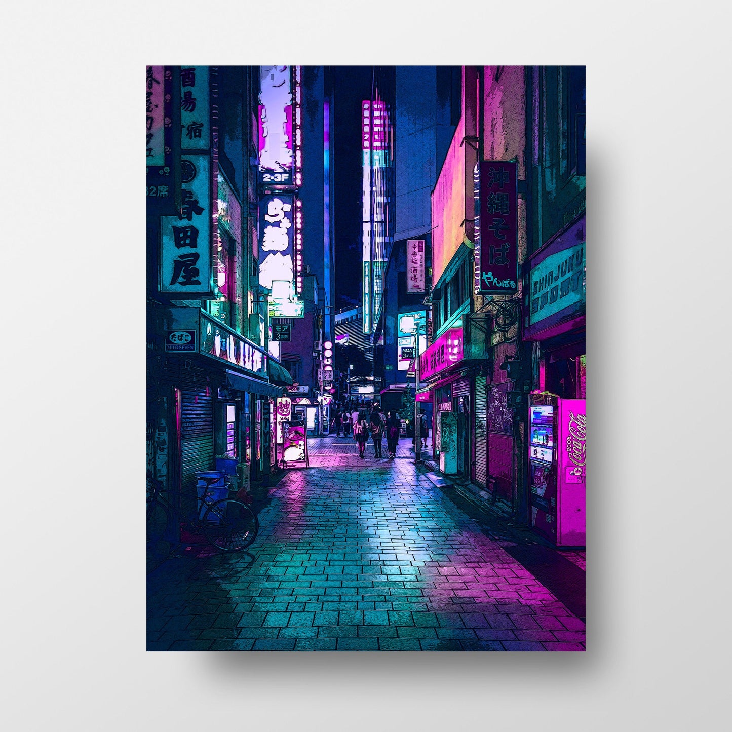 Tokyo at Cyberpunk Anime Style Night Art Print