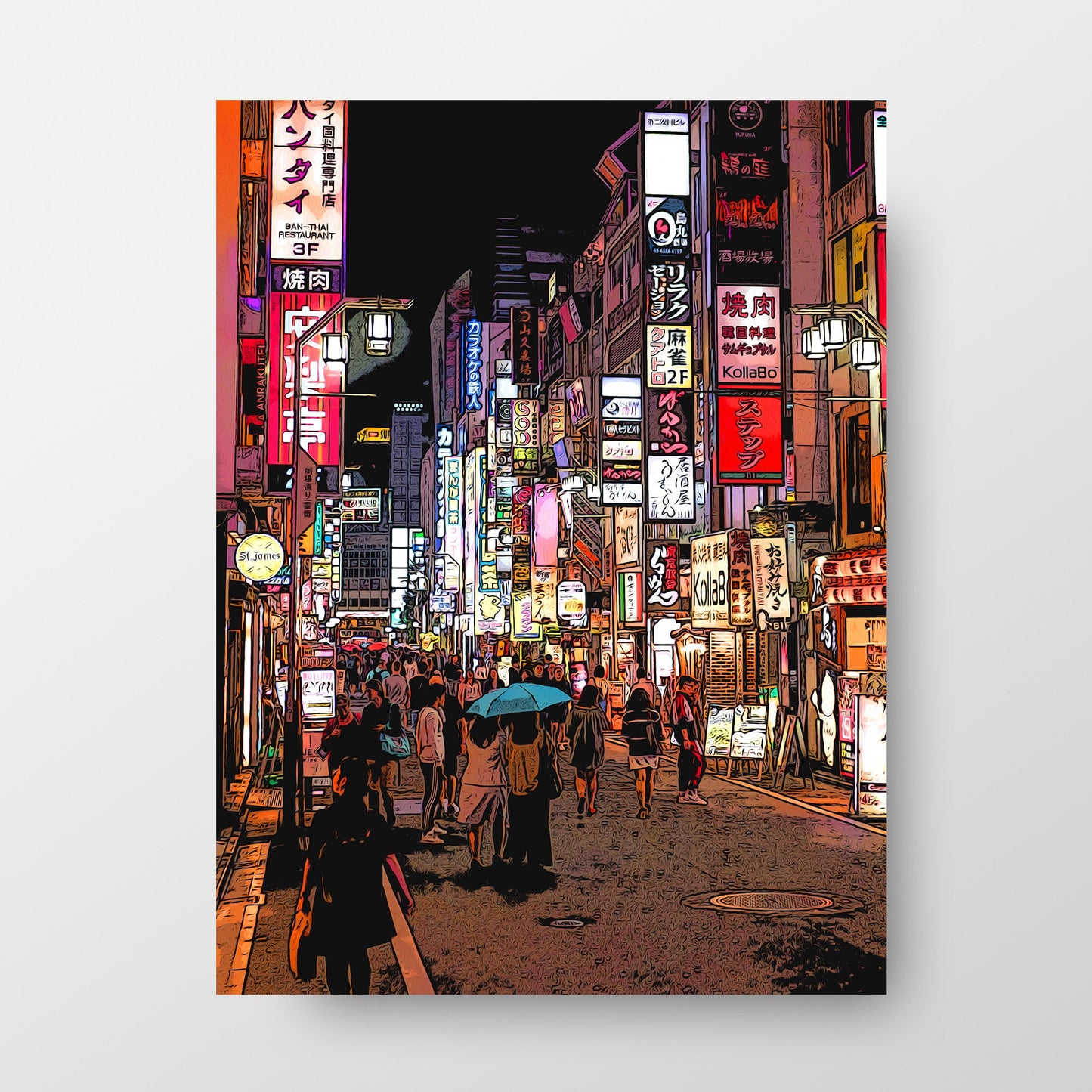 Vivid Tokyo Japan Shinjuku Kabukicho at Night Art Print