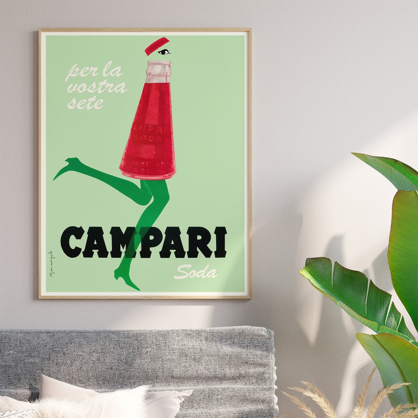 Campari 1960 Italian Retro Poster, Designed by Marangolo