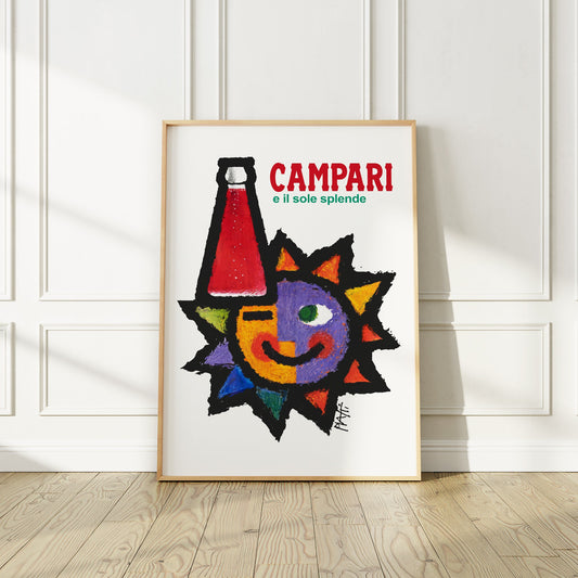 Campari 1970 Italian Retro Poster, Designed by Celestino Piatti