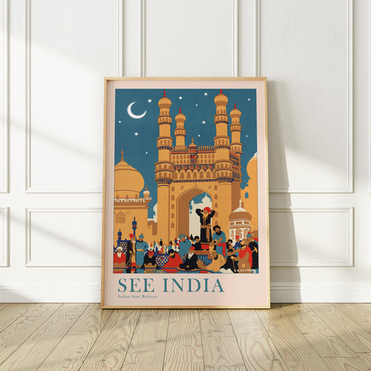 India Vintage Travel Poster