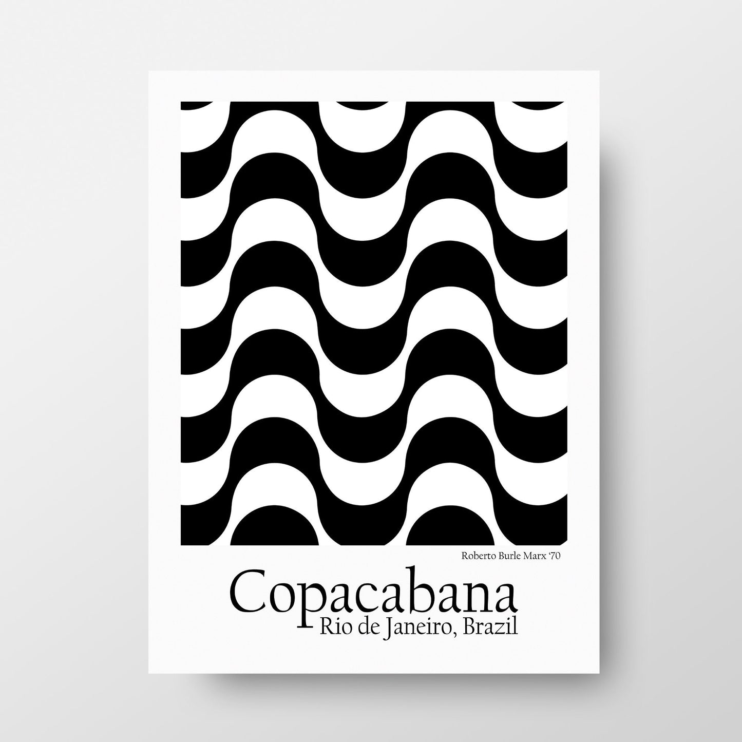 Rio de Janeiro Copacabana Beach Art Print inspired by Roberto Burle Marx