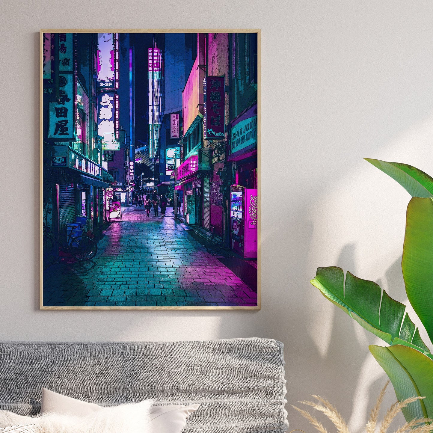 Tokyo at Cyberpunk Anime Style Night Art Print