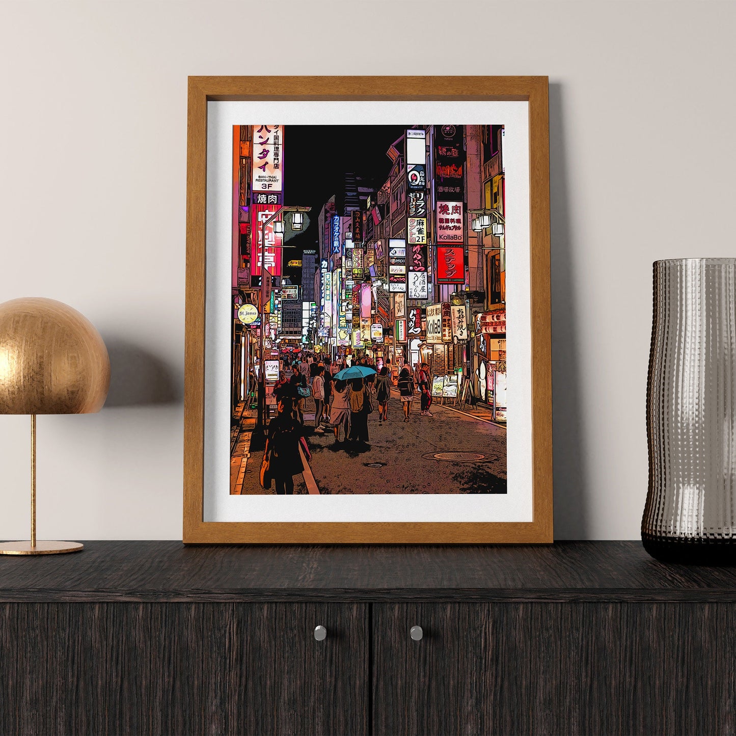 Vivid Tokyo Japan Shinjuku Kabukicho at Night Art Print