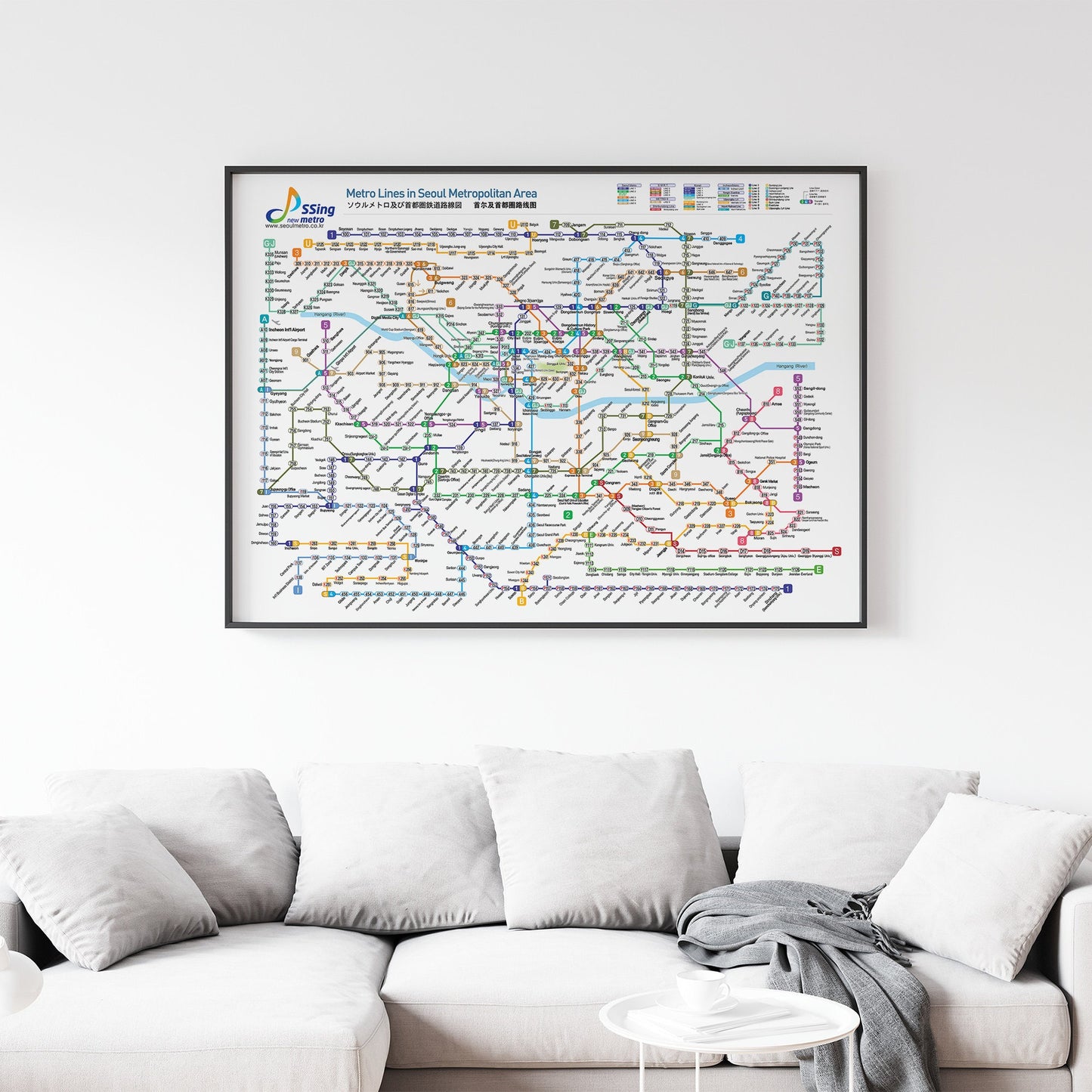 Seoul Metro Subway Map Poster Print