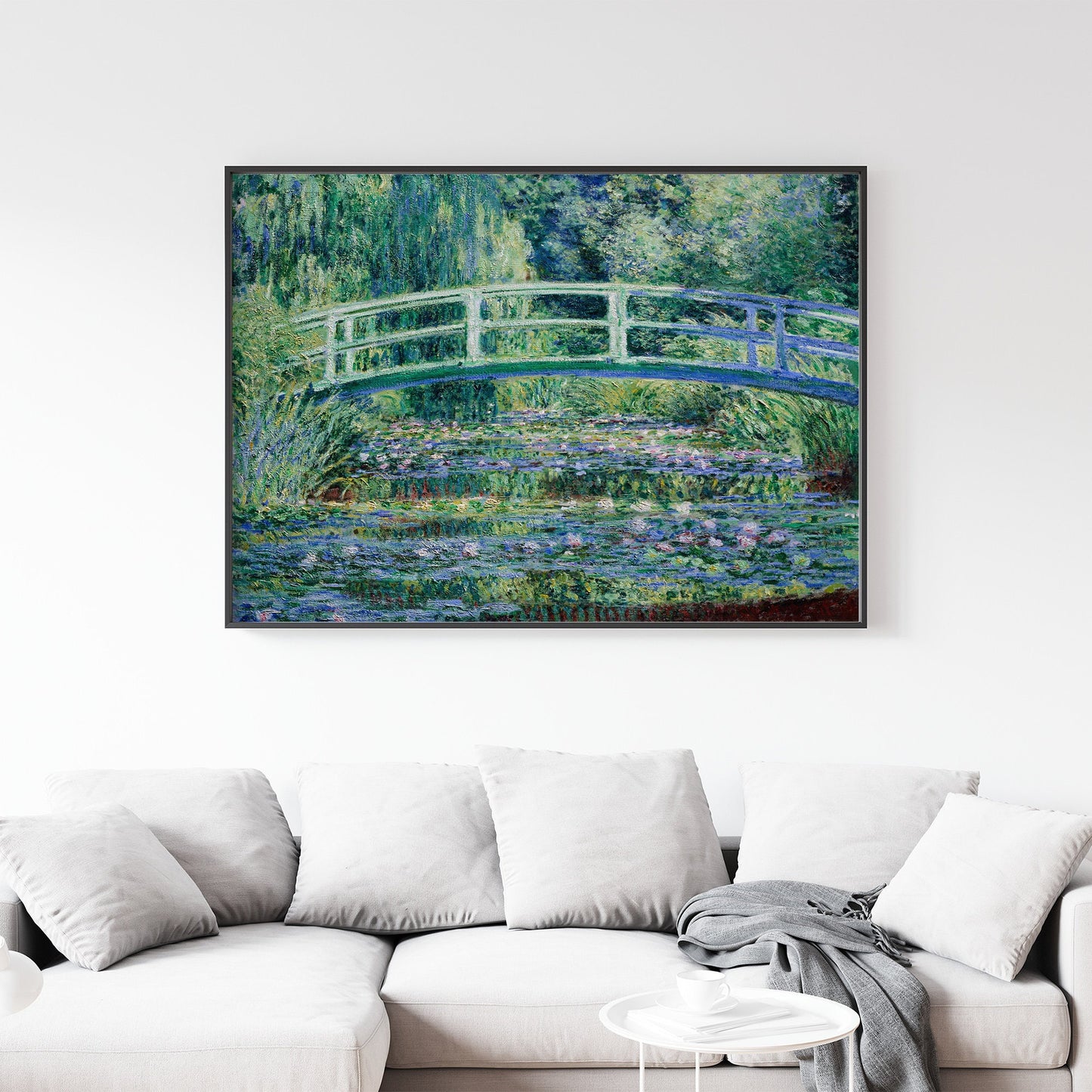 Claude Monet's 1899 "Water Lilies and Japanese Bridge", Enhanced and Edited Reproduction Print