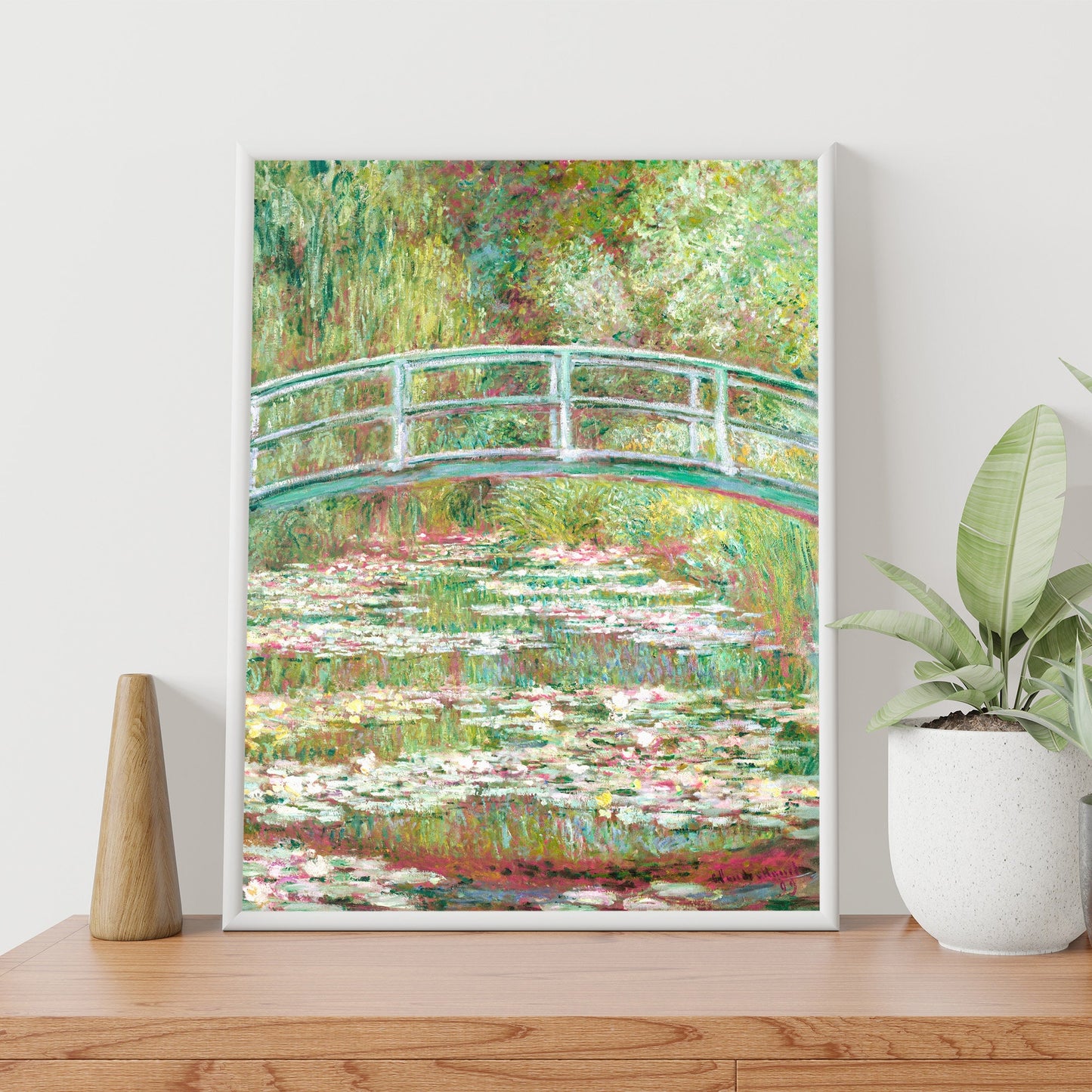 Bridge over a Pond of Water Lilies by Claude Monet, Enhanced and Edited Reproduction Print