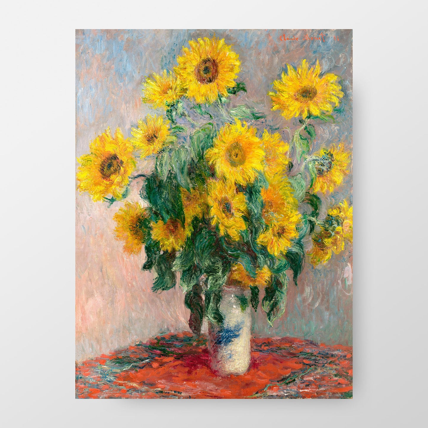 Bouquet of Sunflowers (1881) by Claude Monet, Enhanced and Edited Art Print