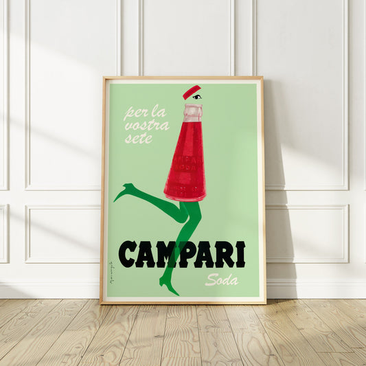 Campari 1960 Italian Retro Poster, Designed by Marangolo