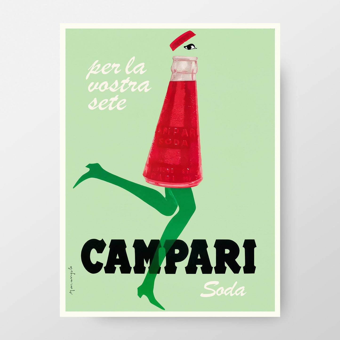 Campari 1960 Italian Retro Poster, Designed by Marangolo